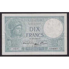 FRANCIA 1941 BILLETE DE 10 FRANCOS SEGUNDA GUERRA MUNDIAL OCUPACION DE ALEMANIA